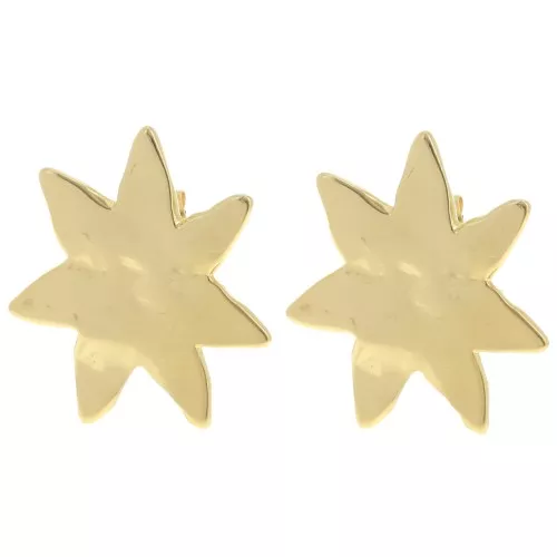 30x27mm irregular Sunburst earstuds - Fine gold plated x2