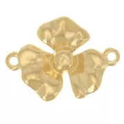 Intercalaire fleur 3 pétales 23x16 mm - Doré à l'or fin x1