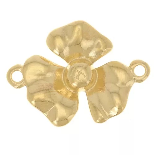 23x16mm Flower spacer 3 petals - Fine gold plated x1