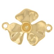 23x16mm Flower spacer 3 petals - Fine gold plated x1