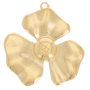 33x32mm 3-petal flower pendant - Fine gold plated x1|raw }}