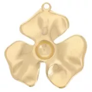 33x32mm 3-petal flower pendant - Fine gold plated x1