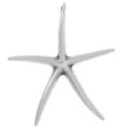 51x46mm Starfish pendant - Antique fine silver plated x1