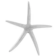 51x46mm Starfish pendant - Antique fine silver plated x1