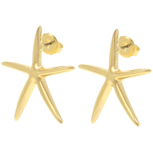 27.5x25mm Fine starfish earstuds - Fine gold plated x2