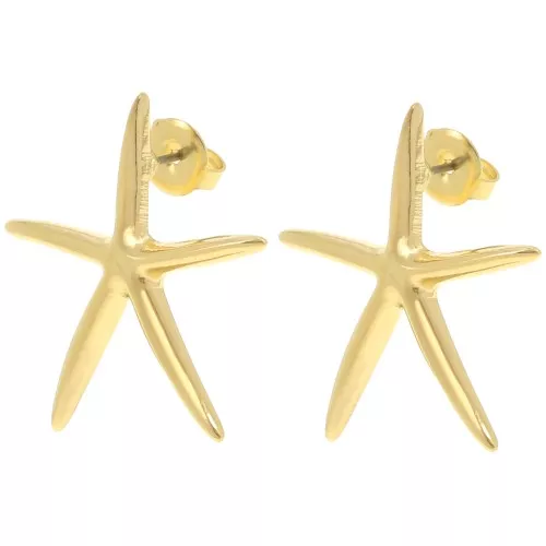 27.5x25mm Fine starfish earstuds - Fine gold plated x2