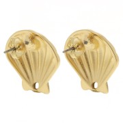 22mm shell earstuds - Fine gold plated x2