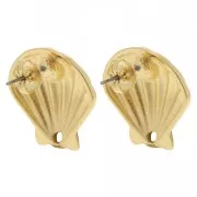 22mm shell earstuds - Fine gold plated x2