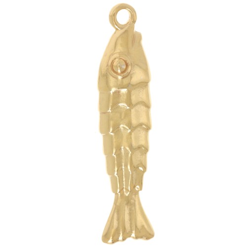 32.5x7mm Fish pendant - Fine gold plated x1
