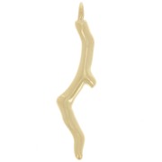 28x6.5mm Coral pendant - Fine gold plated x1|raw }}
