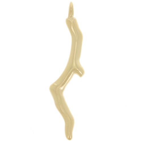 28x6.5mm Coral pendant - Fine gold plated x1
