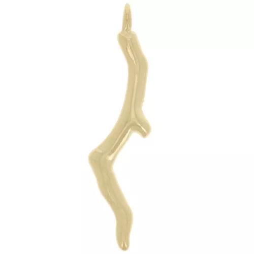 28x6.5mm Coral pendant - Fine gold plated x1
