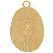 38x25mm Textured shell pendant - Fine gold plated x1|raw }}