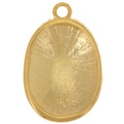 38x25mm Textured shell pendant - Fine gold plated x1