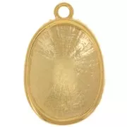 38x25mm Textured shell pendant - Fine gold plated x1