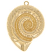 38x29mm Shell pendant - Fine gold plated x1|raw }}