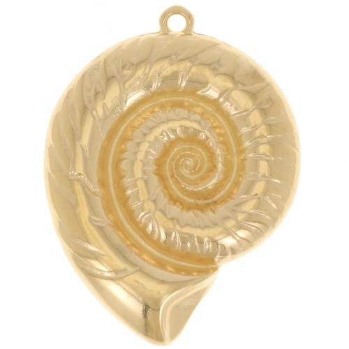 38x29mm Shell pendant - Fine gold plated x1