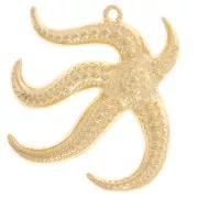 38.5x34mm Starfish pendant - Fine gold plated x1