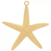 61x57mm Textured starfish pendant - Fine gold plated x1
