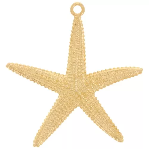 61x57mm Textured starfish pendant - Fine gold plated x1