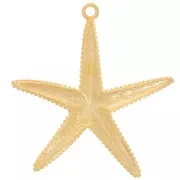 61x57mm Textured starfish pendant - Fine gold plated x1