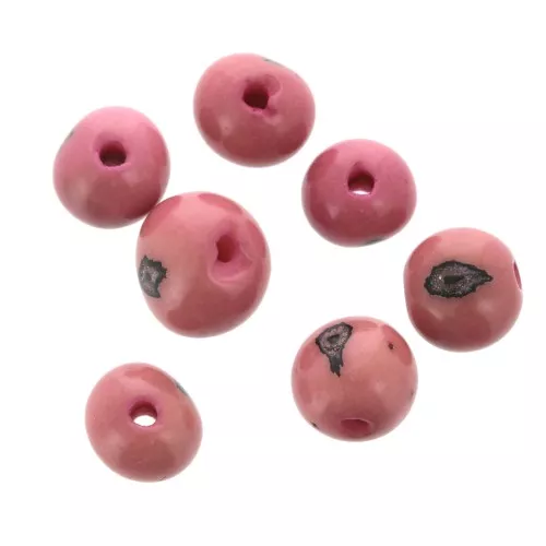 Acai seeds from Brazil 8mm Pink x 10