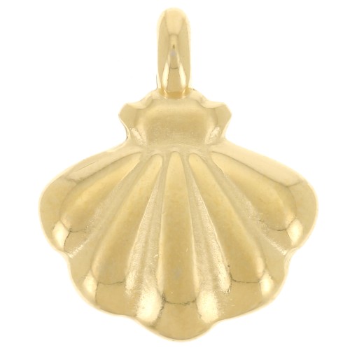14x12mm Scallop shell charm - Fine gold plated x1