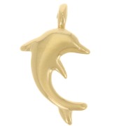 16x9mm Dolphin charm - Fine gold plated x1