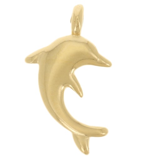 16x9mm Dolphin charm - Fine gold plated x1