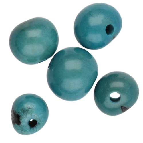 Acai seeds from Brazil 8mm Turquoise x 10