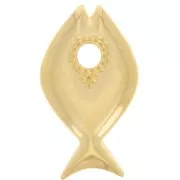 22x13mm Fish pendant - Fine gold plated x1