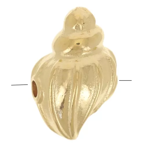 12x7mm Shell bead - Fine gold plated x1
