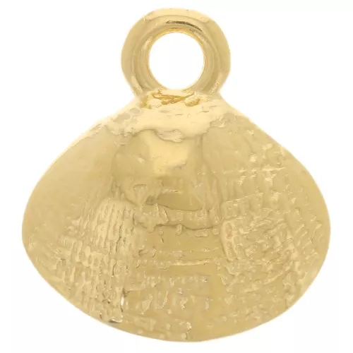 12.5x11mm Shell charm - Fine gold plated x1