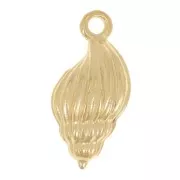 19x9mm Shell Charm - Fine gold plated x1
