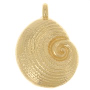 23x17mm Shell pendant - Fine gold plated x1|raw }}