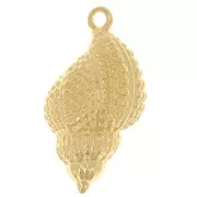 30x17mm Textured shell pendant - Fine gold plated x1
