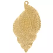 47x26mm Textured shell pendant - Fine gold plated x1