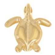 16x15mm Turtle charm with epoxy resin - Fine gold plated - White x1