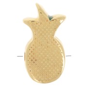 14x8mm pineapple bead with epoxy resin - Fine gold plated - Yellow x1