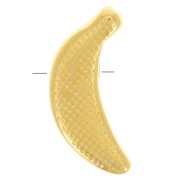 14.5x9mm banana bead with epoxy resin - Fine gold plated - Yellow x1