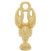 18x8mm Lobster charm - Fine gold plated x1