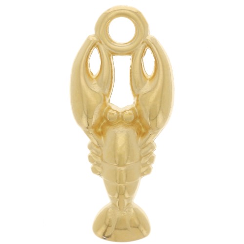 18x8mm Lobster charm - Fine gold plated x1