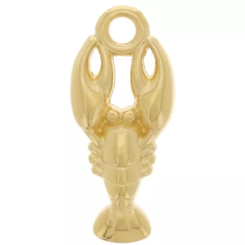 18x8mm Lobster charm - Fine gold plated x1