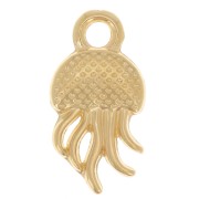 14x7mm Jellyfish charm with epoxy resin - Fine gold plated - Rose x1