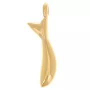 20x5mm Fish charm with epoxy resin - Fine gold plated - White x1