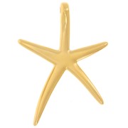 52x37mm Starfish pendant with epoxy resin Fine gold plated - Pearlescent white x1