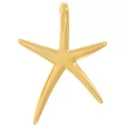 52x37mm Starfish pendant with epoxy resin Fine gold plated - Pearlescent white x1