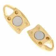 16x7mm Magnetic oval clasp - Fine gold plated x1