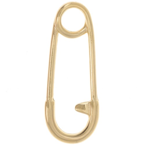 23.5x9mm safety pin pendant - Fine gold plated x1
