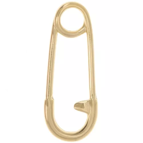 23.5x9mm safety pin pendant - Fine gold plated x1